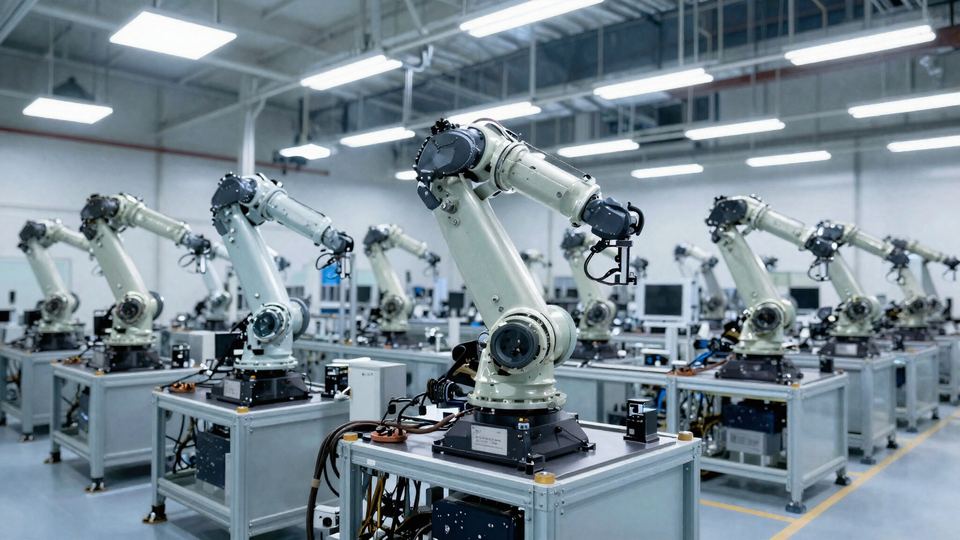 Robotic arms on an automated manufacturing floor