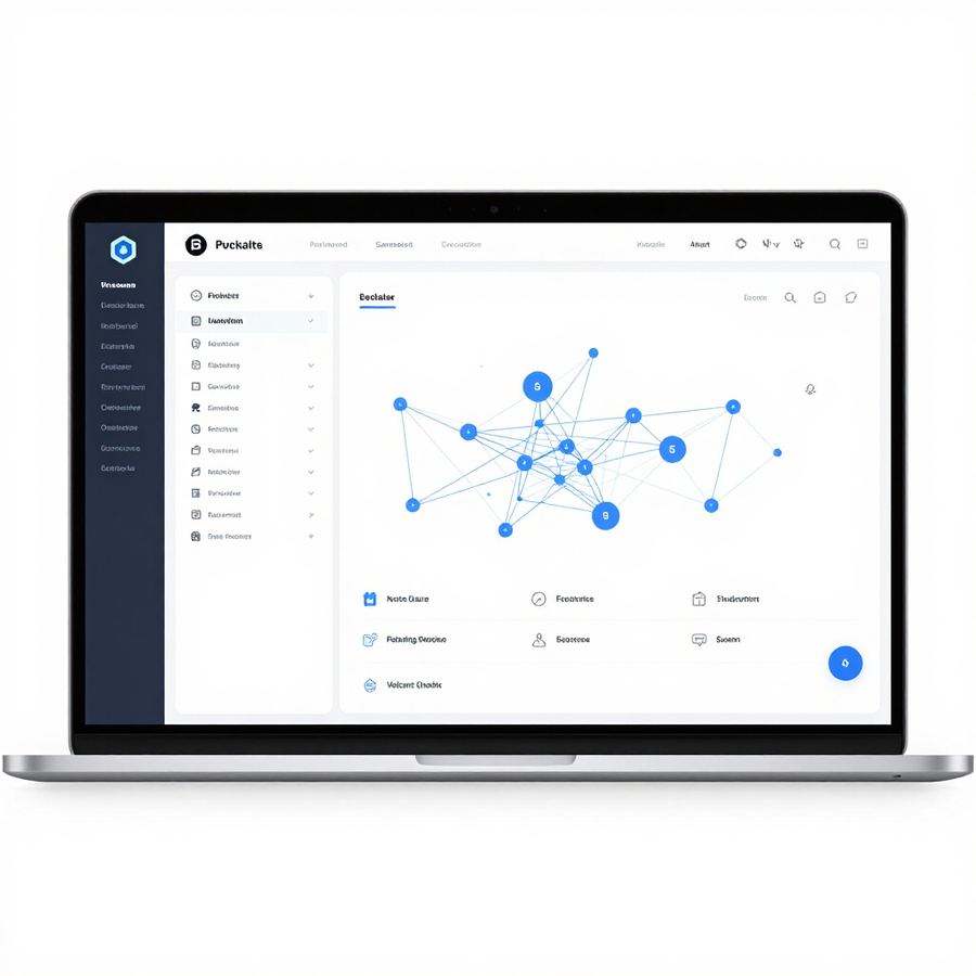 Laptop displaying a network security dashboard